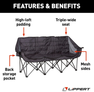 Lippert Campfire Folding Couch - Dark Grey  • 2022114796