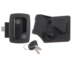 Bauer RV Entry Door Lock With Keys - Black  • 013-520