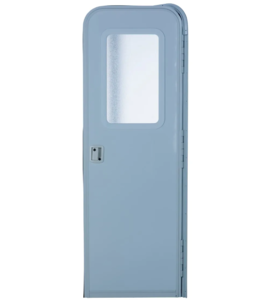 Lippert Right Hinge RV Radius Entry Door with Screen Door with Drip Cap & Threshold - 24