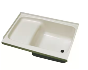 Specialty Recreation Parchment Plastic Rectangular Step Bath Tub with Right Hand Drain, 36