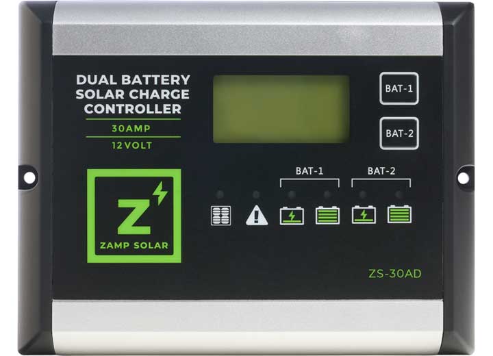 Zamp Solar 30 Amp Dual Battery 5-Stage PWM Charge Controller  • ZS-30AD