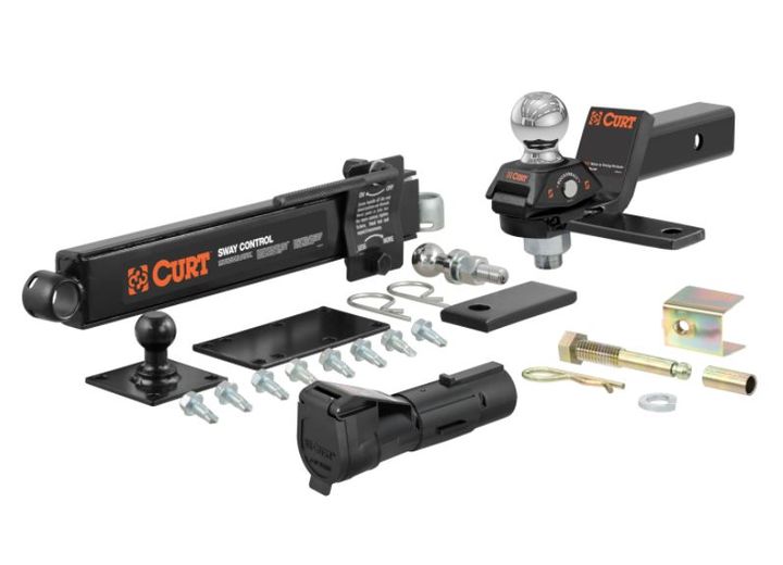 Curt RV Towing Starter Kit (Cushion Hitch, Sway Control, Echo Brake Controller)  • 45190